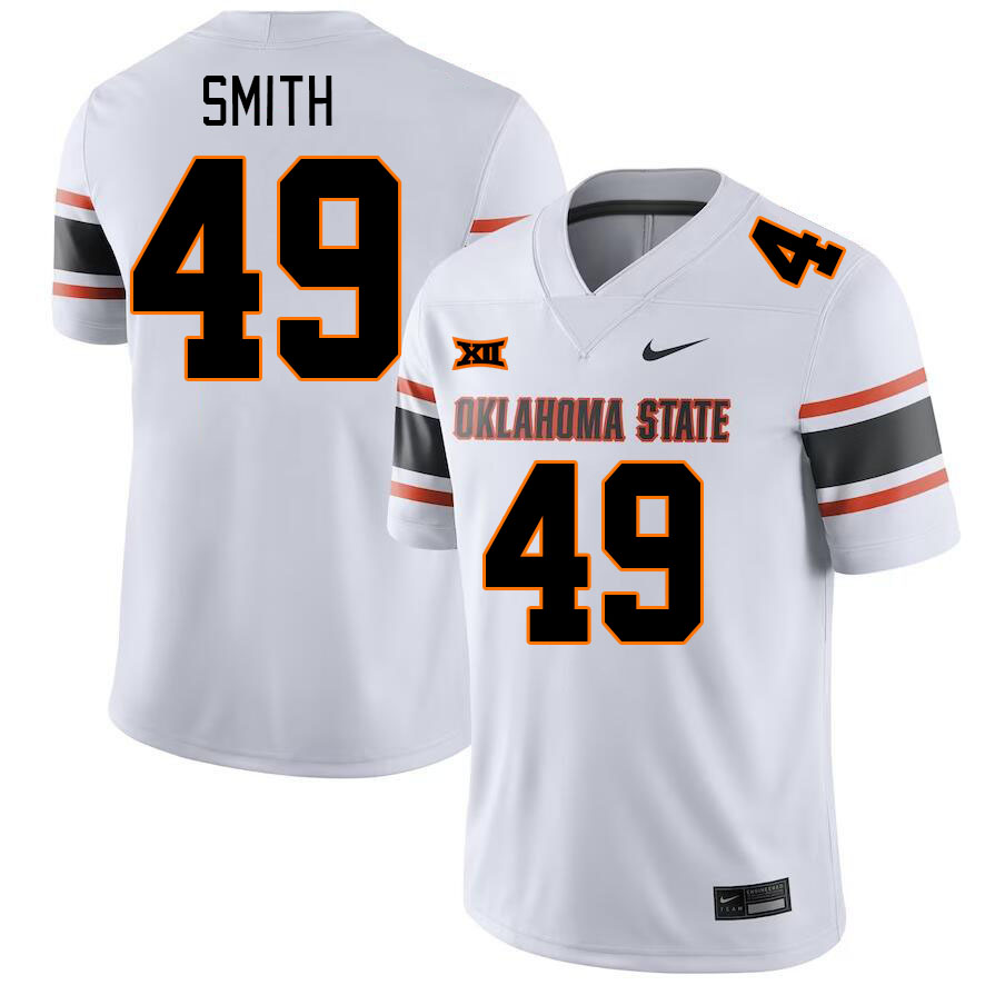 Men #49 Evan Smith Oklahoma State Cowboys College Football Jerseys Stitched-White